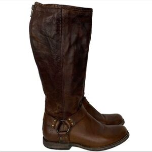 Frye Veronica Slouchy Leather Boots Mid-Calf